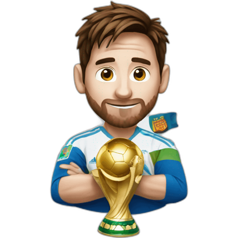 Leo messi with world cup emoji