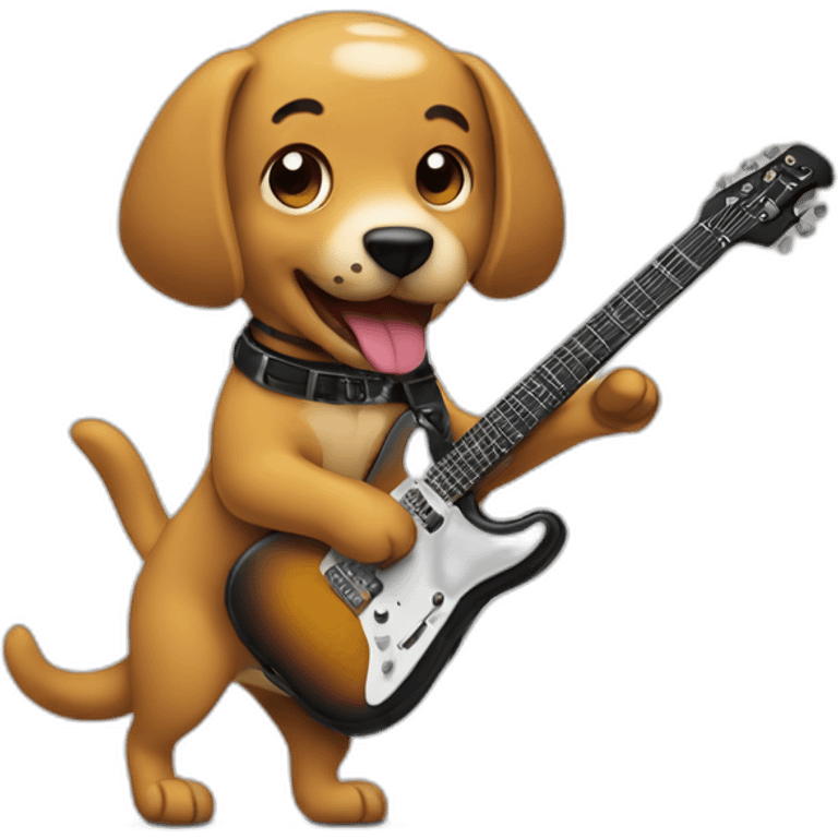 dog playing an electric guitar emoji