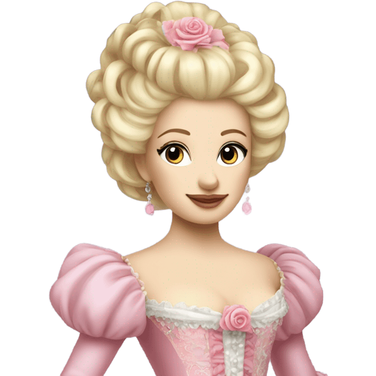 Beautiful highly detailed rococo princess with blonde hair and a pink gown Marie Antoinette  emoji