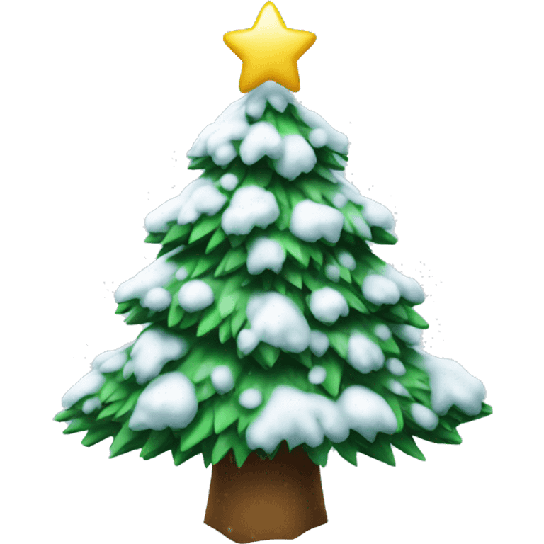 Christmas tree with snow emoji