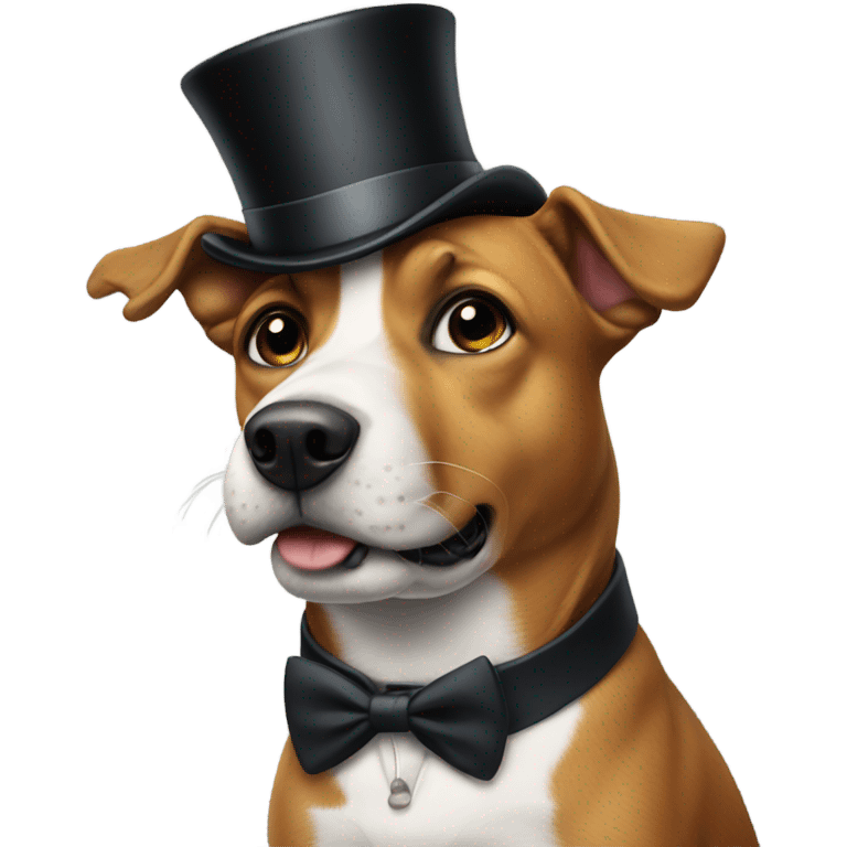 Dog with top hat and suit emoji