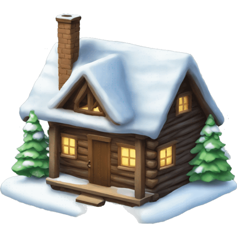 christmas winter cabin emoji