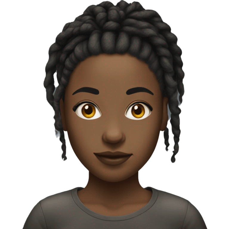 Hyper realistic Black girl with short dreadlocks  emoji