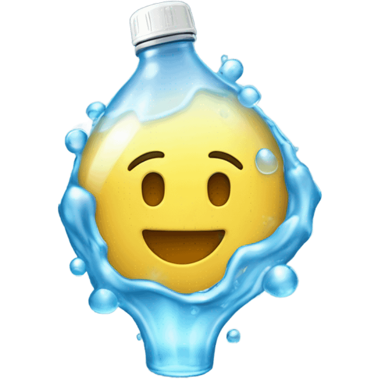 A glowing water bottle with droplets. emoji