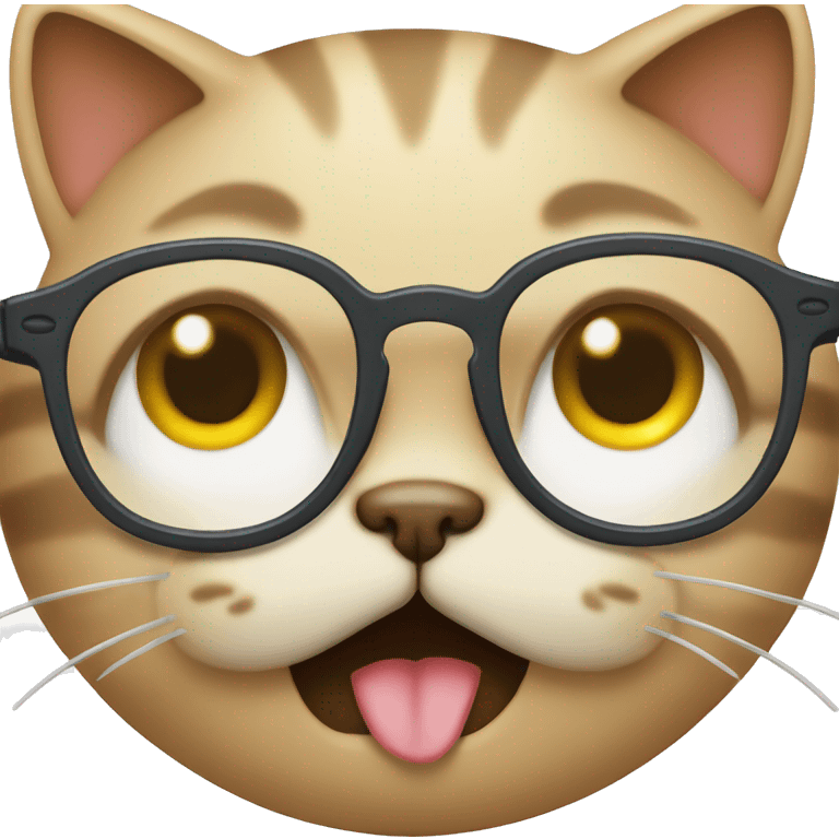 a crying cat wearing glasses  emoji