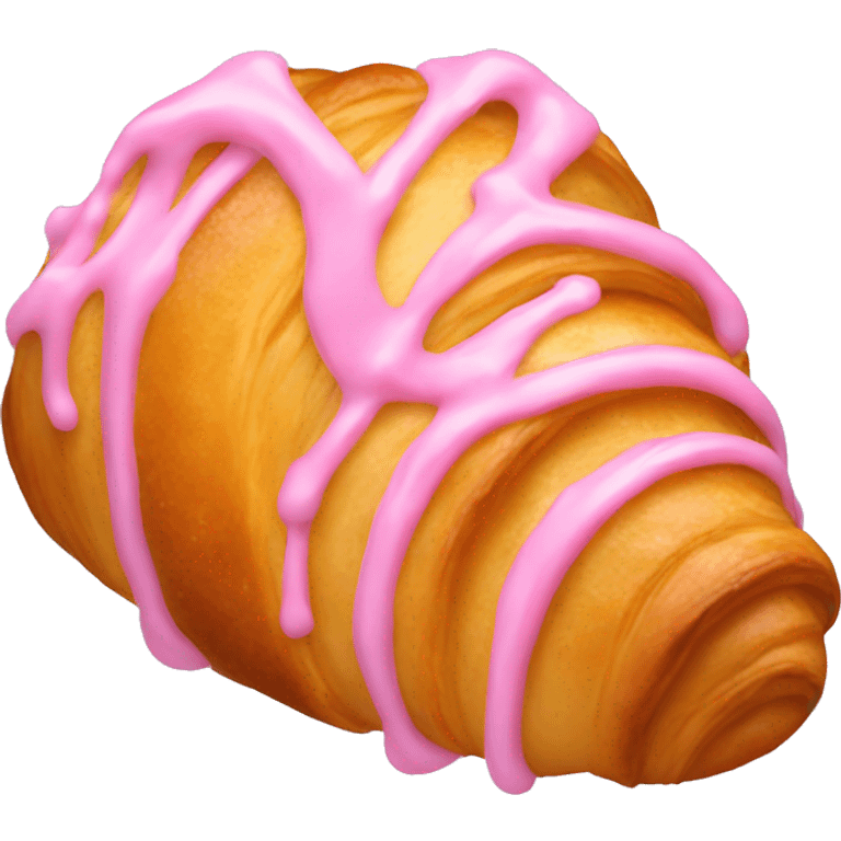 Croissant with pink icing emoji