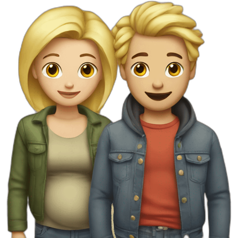 Gay Best friends & blond pregnant love emoji