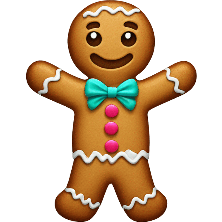 gingerbread man with a bow  emoji