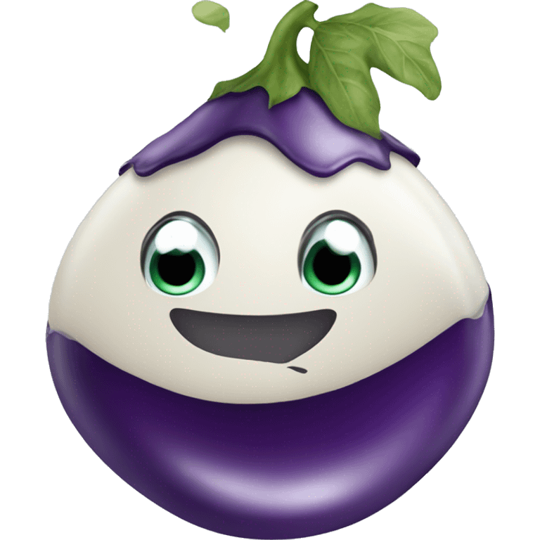 A eggplant with water  emoji