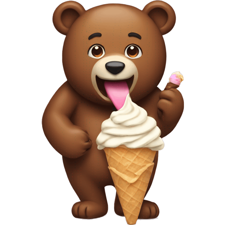 bear eating icecream emoji