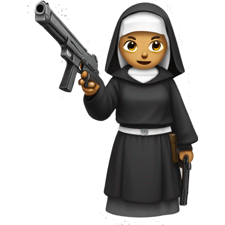 Nun with a gun emoji