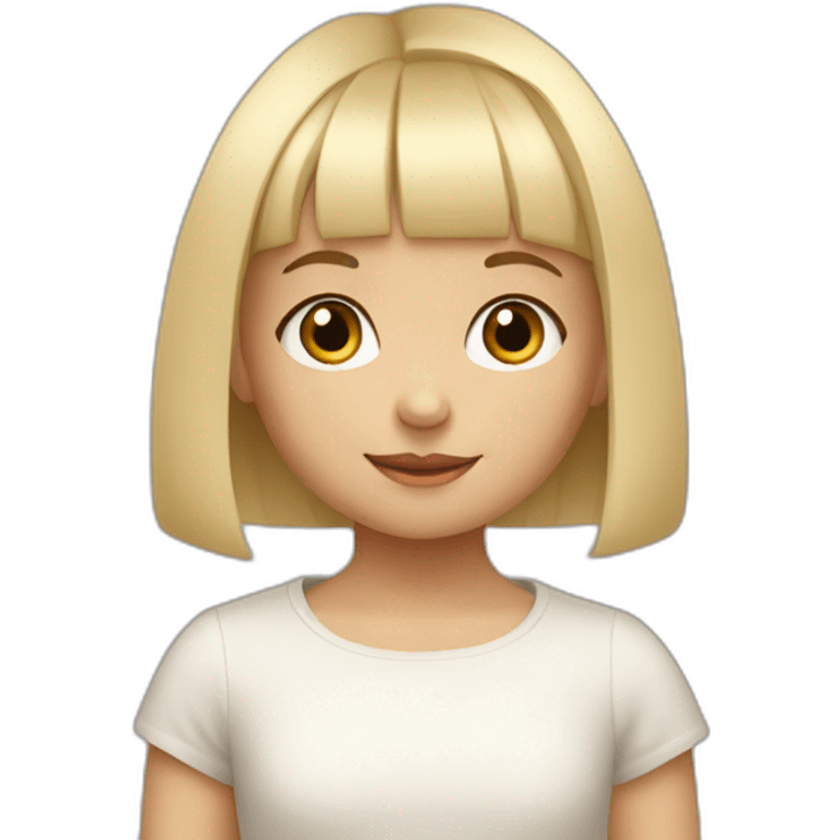 4 year old white blonde girl with a bob cut and bangs emoji