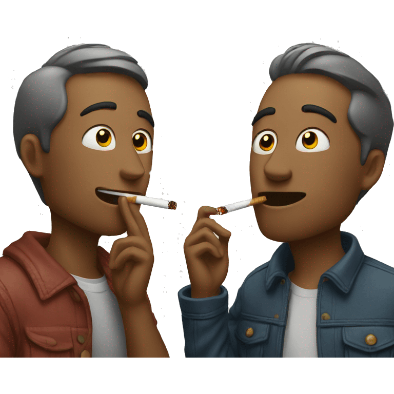 two friends smoking cigarettes emoji