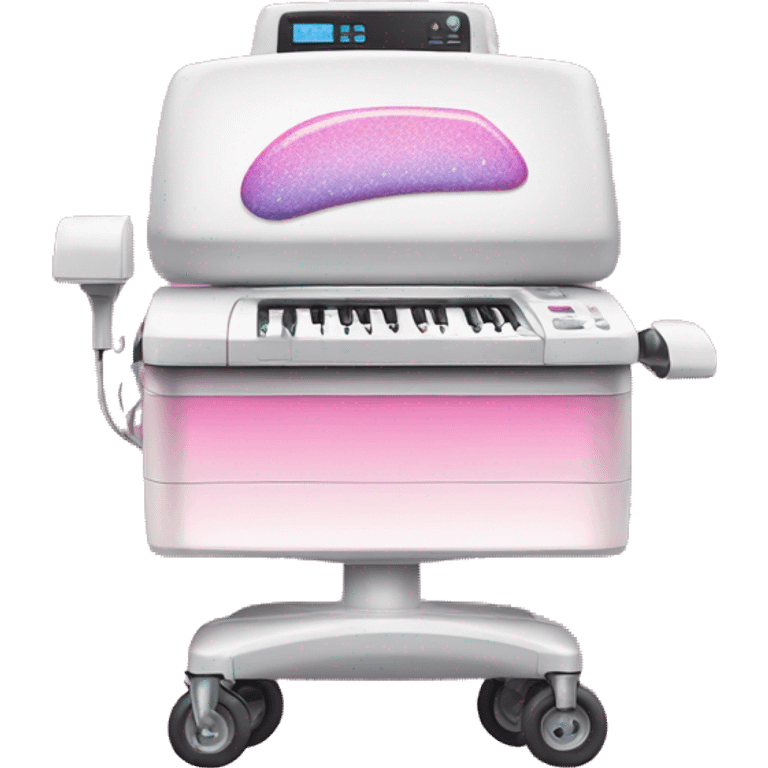 Pink ombre ultrasound machine with glitter on wheels emoji