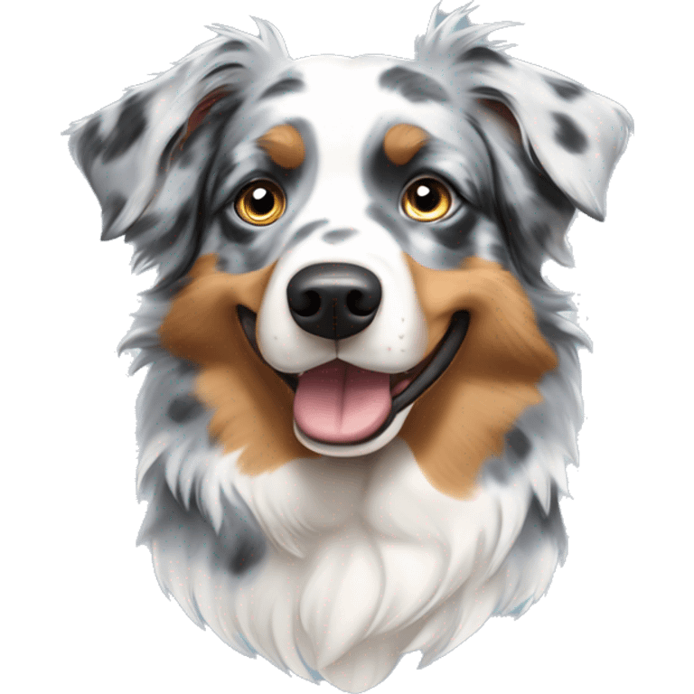 Blue Merle Australian shepherd with bow on head emoji