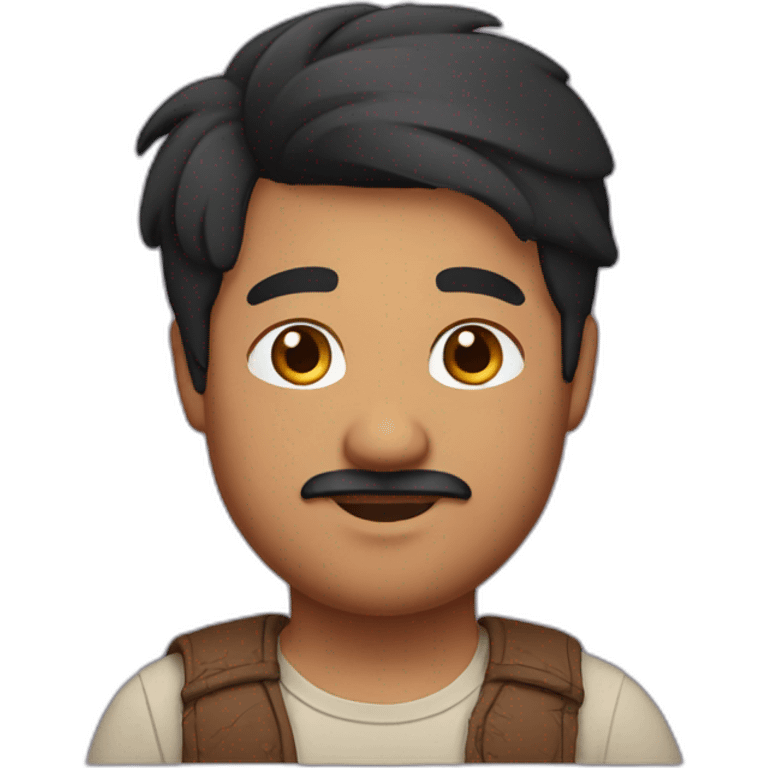 Chubby Indian man with stubble and black short hair emoji