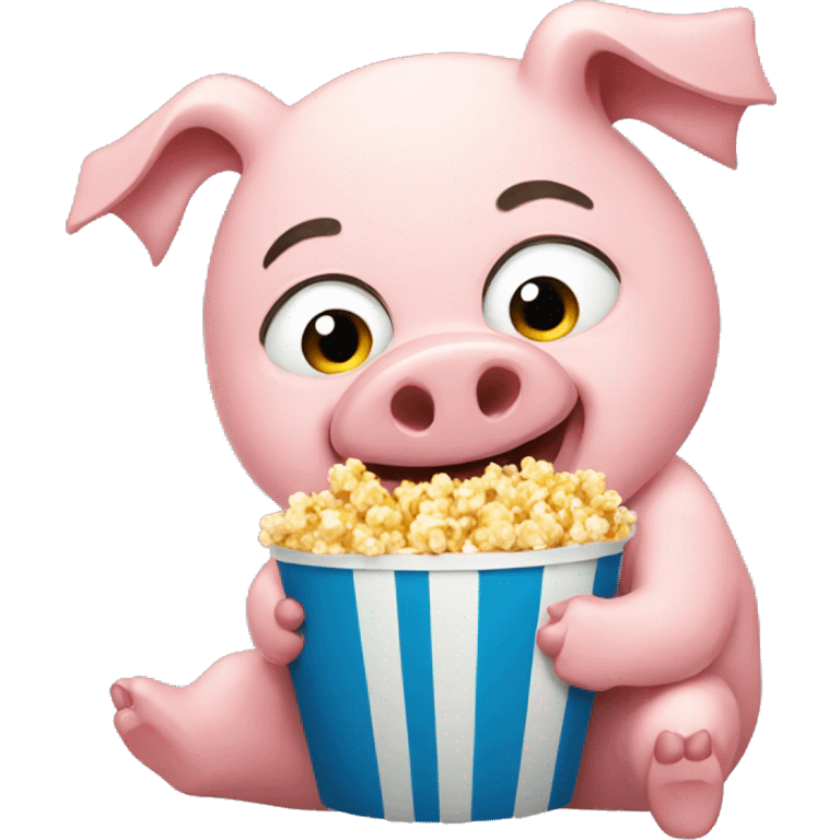 Pig eating popcorn emoji