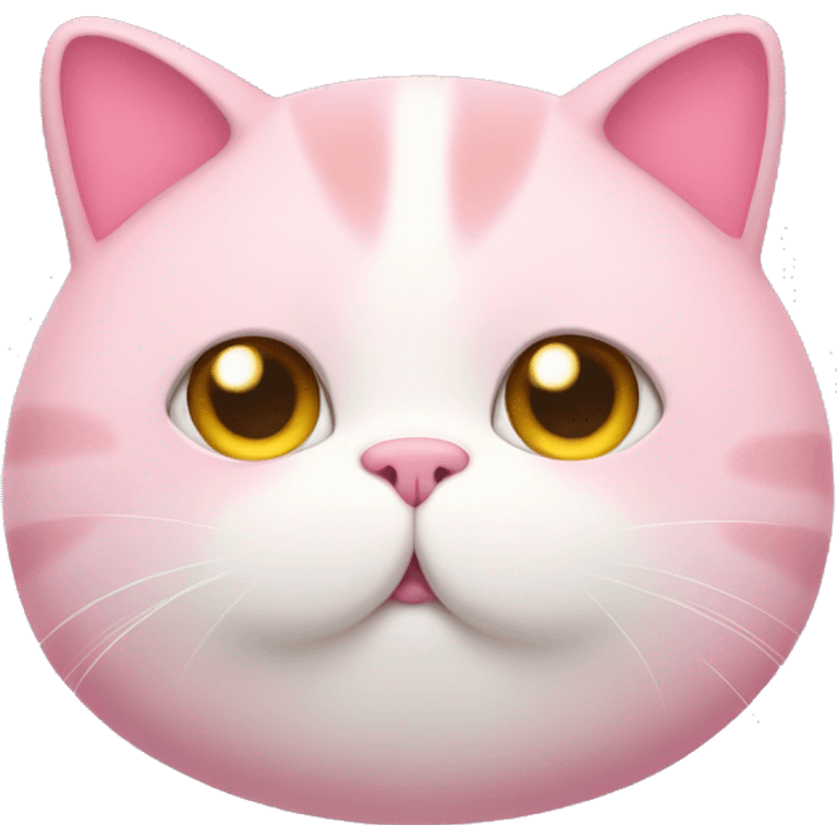 Pink fat cute cat emoji