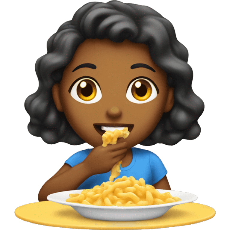 girl eating mac and cheese emoji