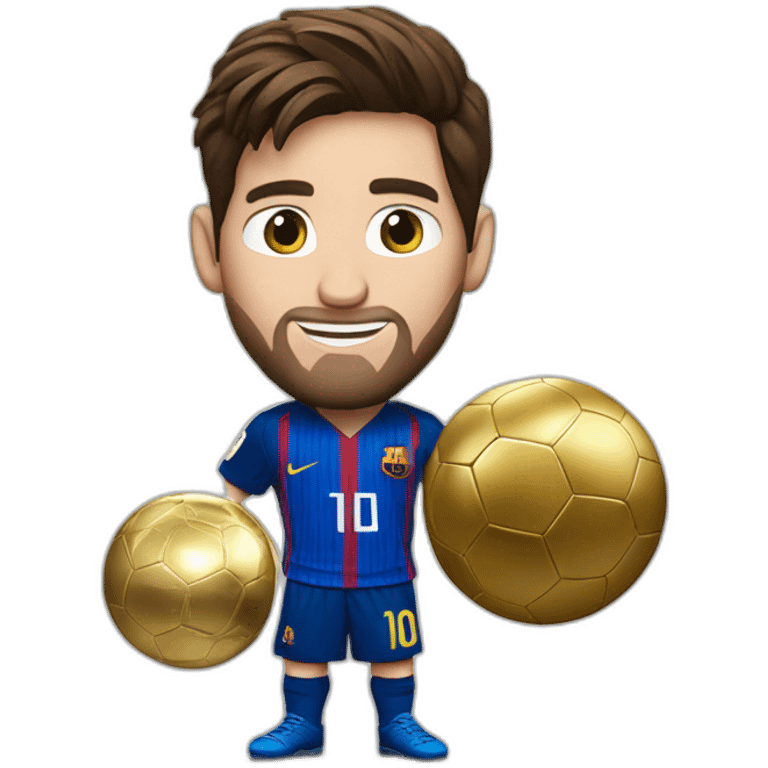 Messi avec ballon d'or emoji