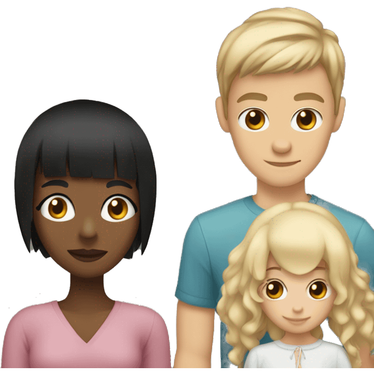 girl with black hair and bangs and facial piercings holding boyfriend with dark blond hair emoji