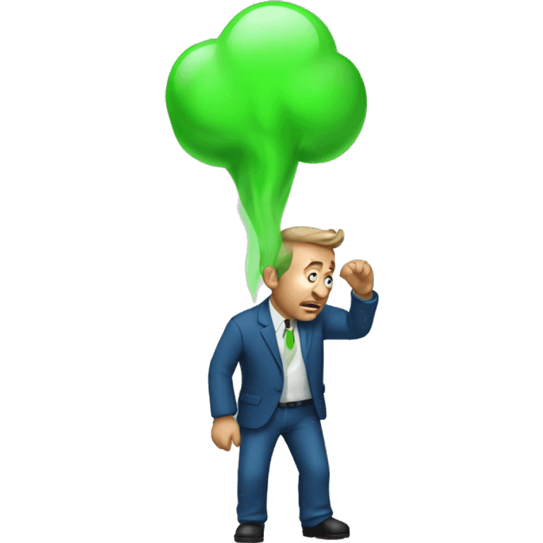 man farting green gas emoji