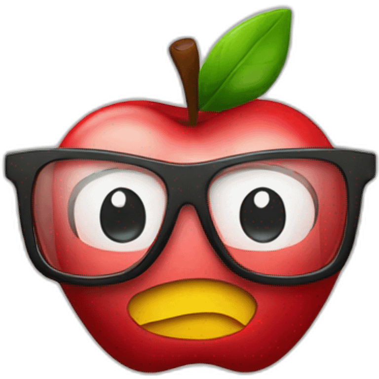 Apfel mit Brille und krawatte emoji