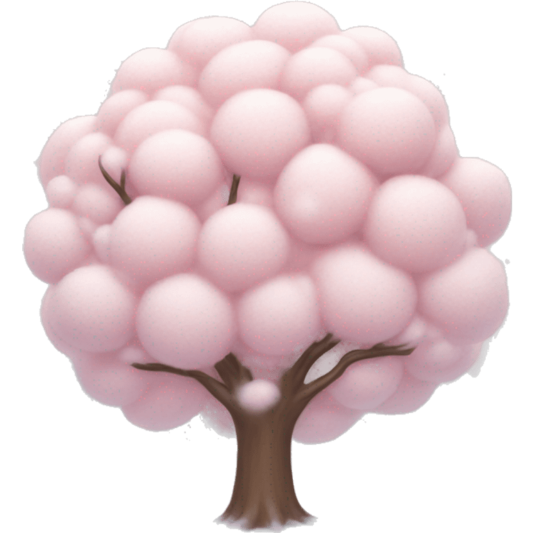 Pastel pink tree with snow emoji