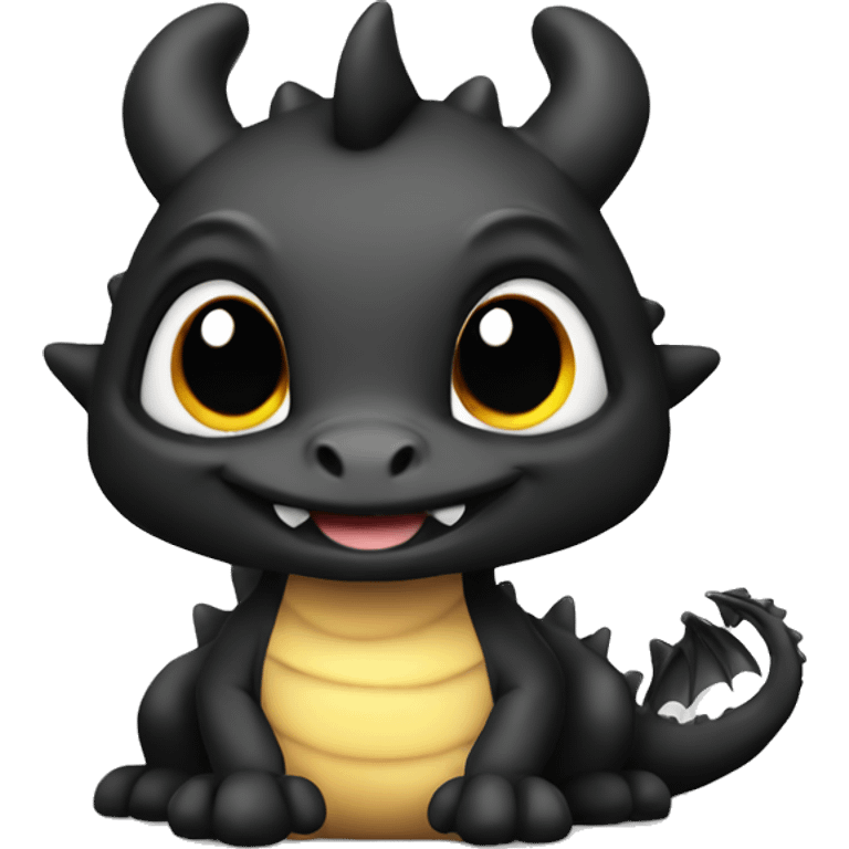 cute dragon in black emoji