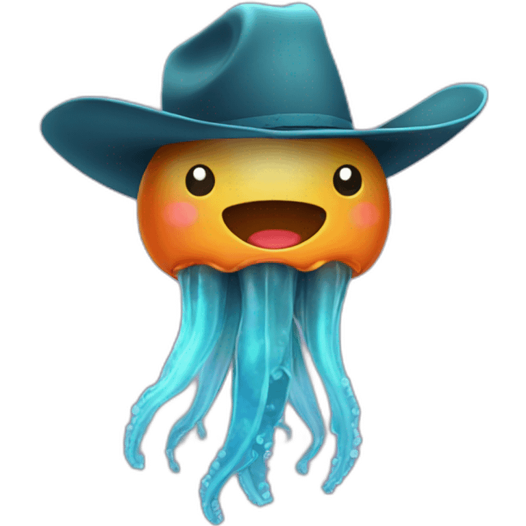 Jellyfish with a cowboy hat emoji