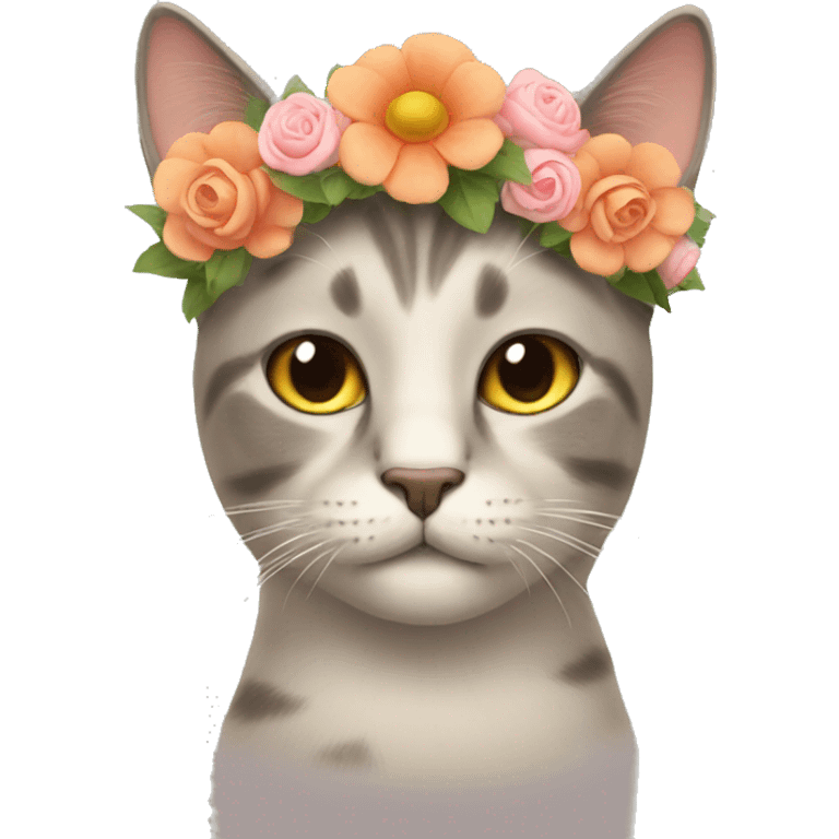 Cat with flower crown emoji