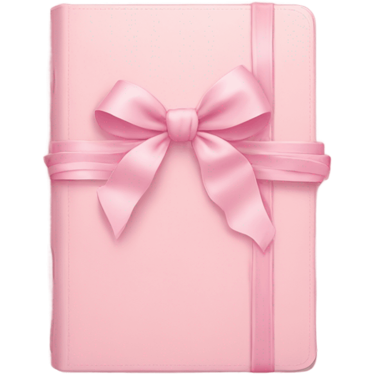 pastel pink journal with bow  emoji