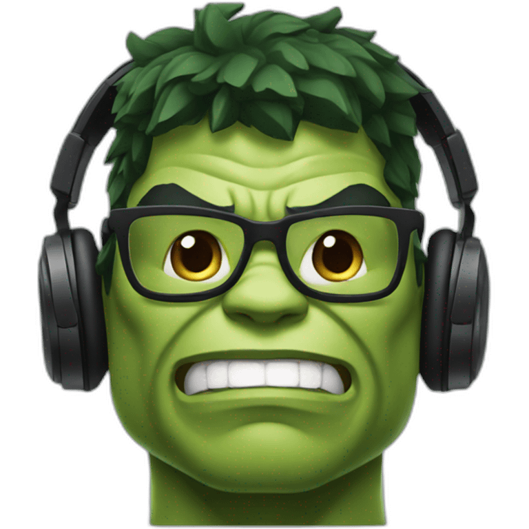 hulk with headset emoji