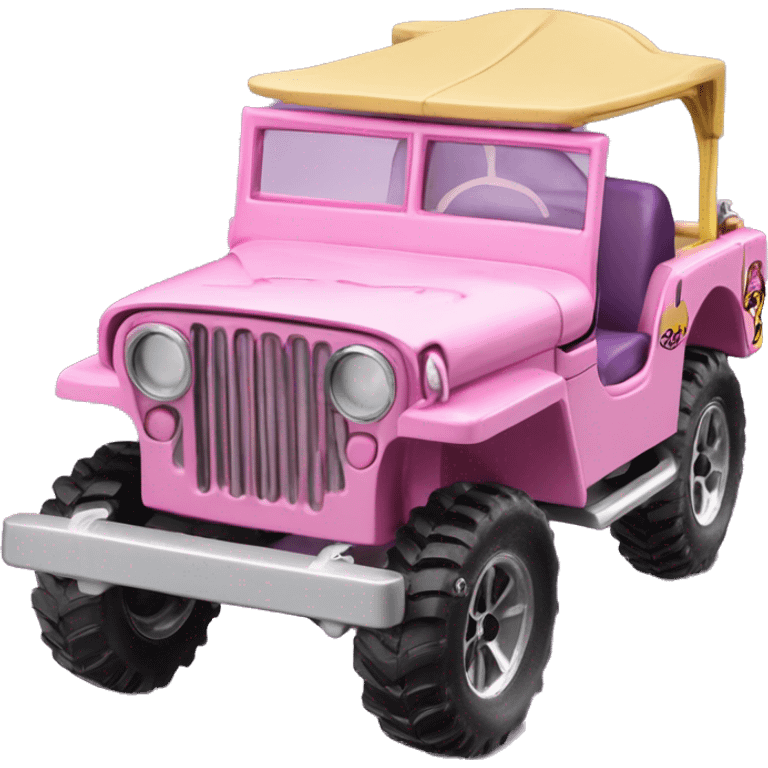 Cute Evil Batgirl 1942 Willy’s light pink army jeep hot wheels real riders emoji