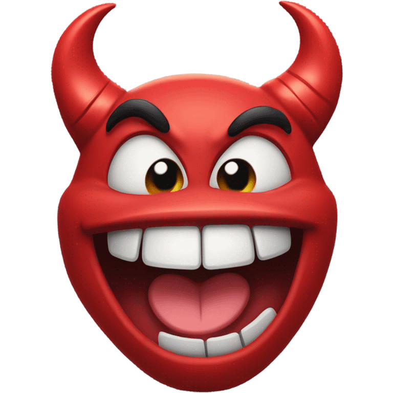 Devil emoji with tongue out emoji