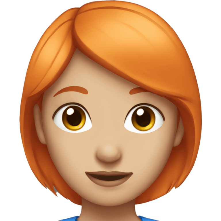 Girl with short orange hair and blue eyes emoji