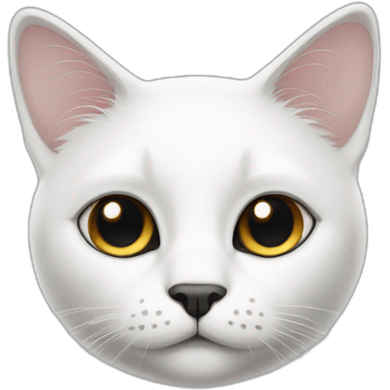 White Cat with black ears emoji