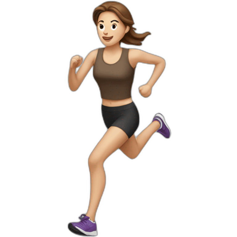 white-woman-running, brown-hair emoji