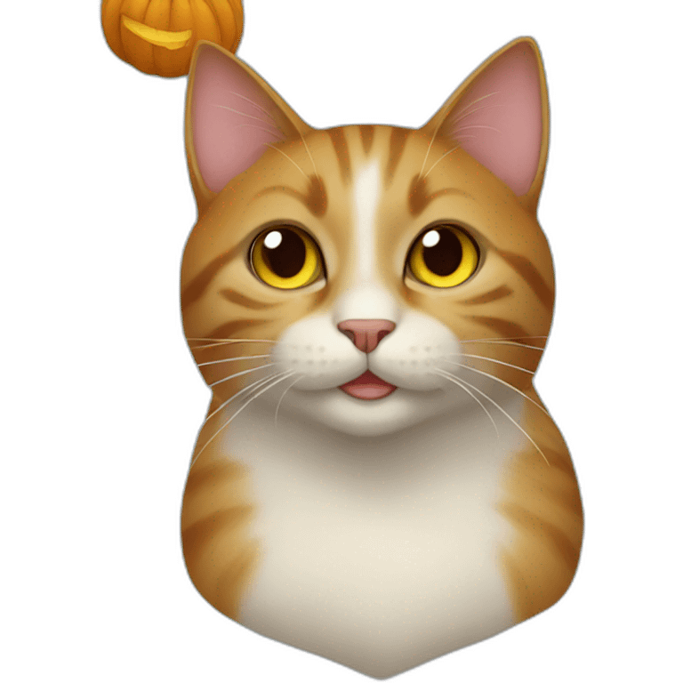 cat with pumpkin emoji