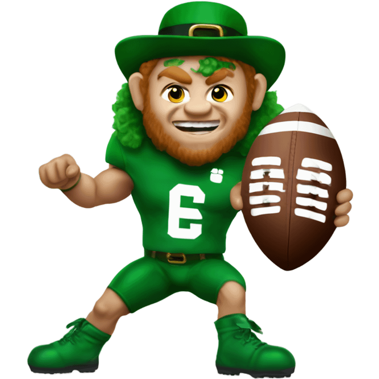 Leprechaun punching an Ohio state football player emoji