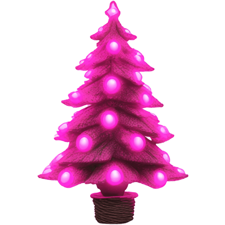 Pink Christmas tree Ruth cyan LED lights emoji