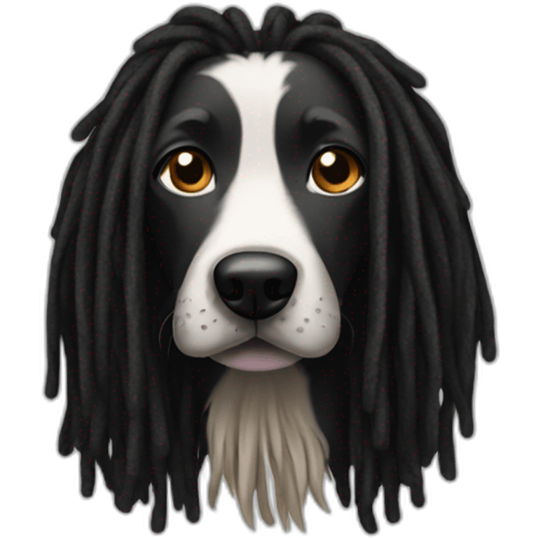 black dreadlock dog emoji