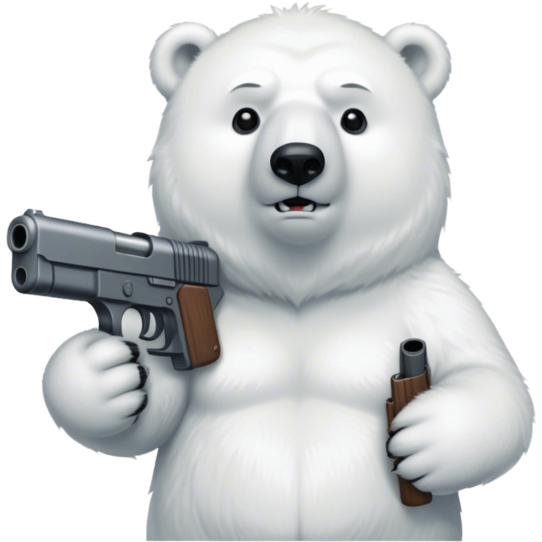 A polar bear with a gun emoji