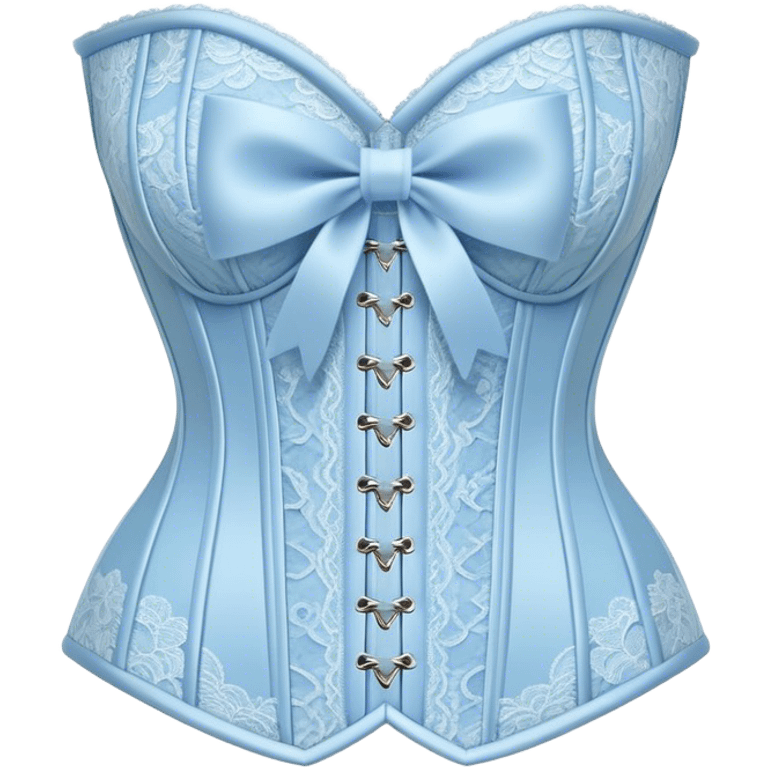 pastel blue lace corset with bows emoji