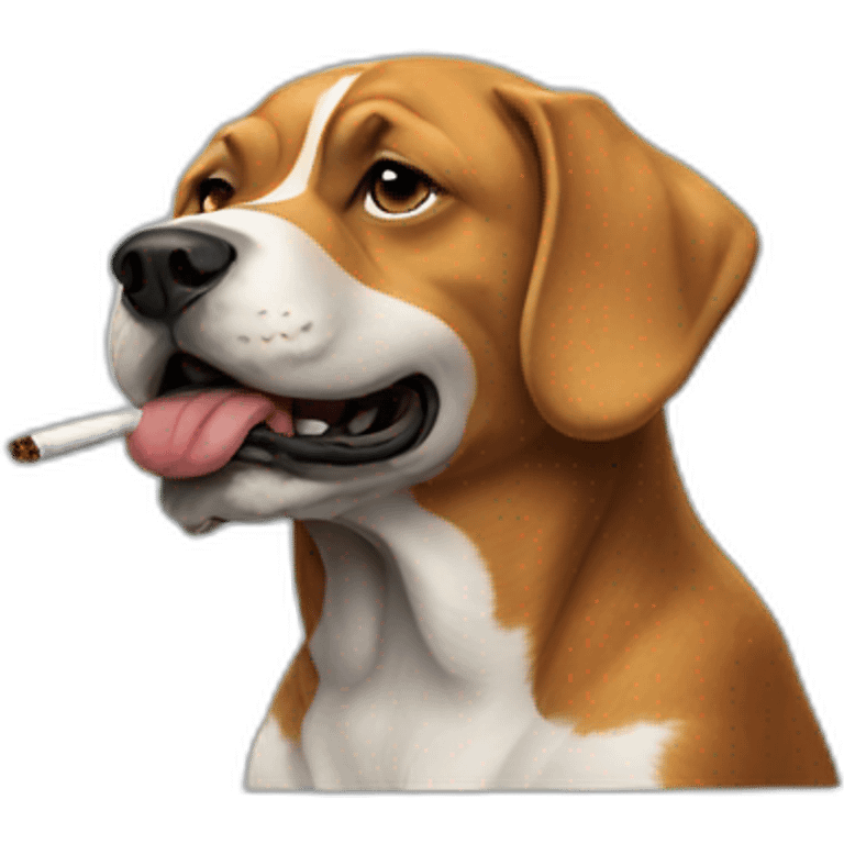 Smoking dog emoji