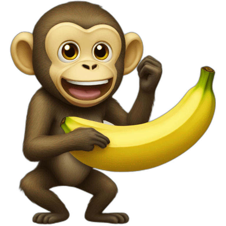 banana eating monkey emoji