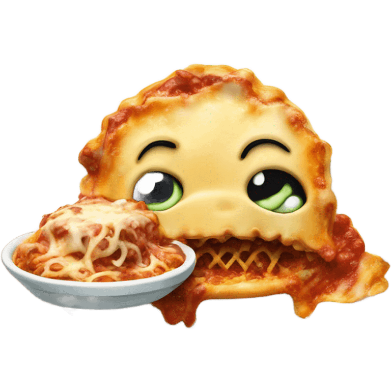 Stitch eating lasagna  emoji