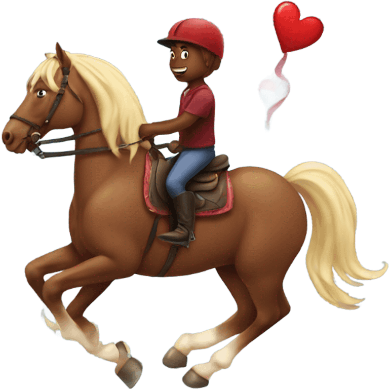 Hearts riding a horse emoji