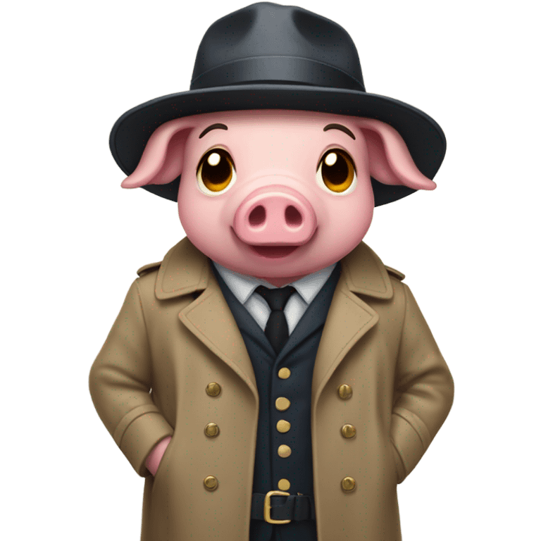 Pig in detective trench coat  emoji