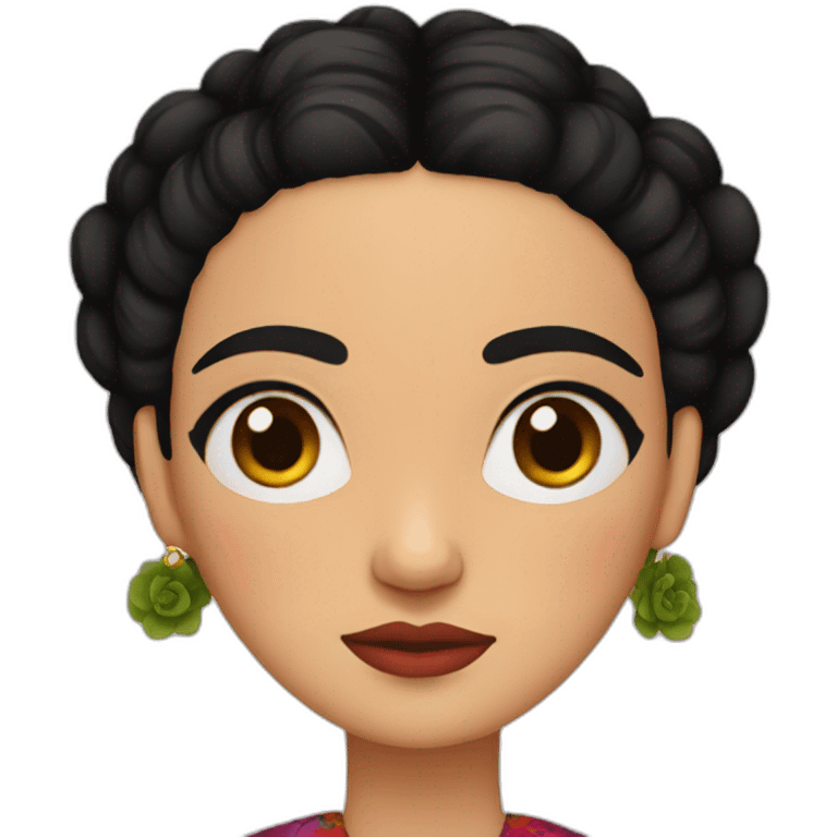 frida kahlo with black hair emoji